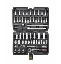 1/4" SOCKET & RATCHET WRENCH SET 56pcs/ BLACK LINE