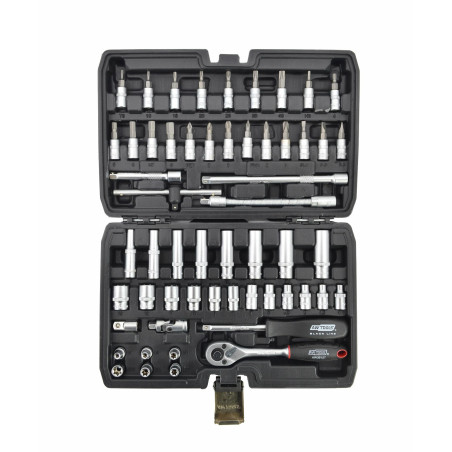 1/4" SOCKET & RATCHET WRENCH SET 56pcs/ BLACK LINE