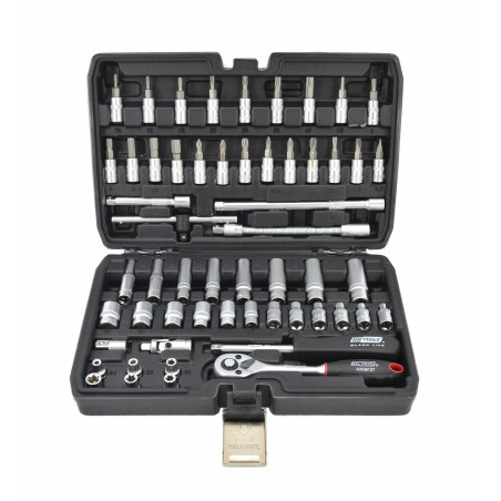 1/4" SOCKET & RATCHET WRENCH SET 56pcs/ BLACK LINE