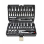 1/4" SOCKET & RATCHET WRENCH SET 56pcs/ BLACK LINE