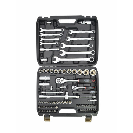 1/4" 1/2" SOCKET & RATCHET WRENCH SET 82pcs/ BLACK LINE