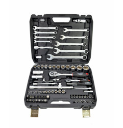 1/4" 1/2" SOCKET & RATCHET WRENCH SET 82pcs/ BLACK LINE