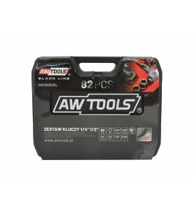 1/4" 1/2" SOCKET & RATCHET WRENCH SET 82pcs/ BLACK LINE