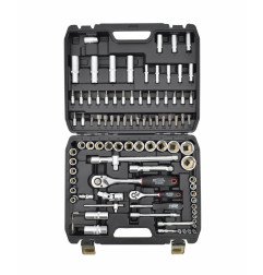 1/4" 1/2" SOCKET & RATCHET WRENCH SET 94pcs/ BLACK LINE