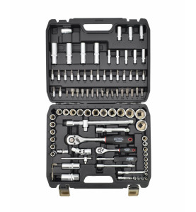 1/4" 1/2" SOCKET & RATCHET WRENCH SET 94pcs/ BLACK LINE