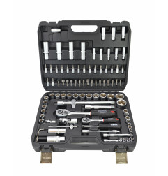 1/4" 1/2" SOCKET & RATCHET WRENCH SET 94pcs/ BLACK LINE