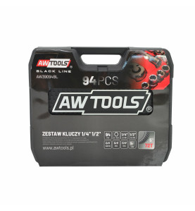 1/4" 1/2" SOCKET & RATCHET WRENCH SET 94pcs/ BLACK LINE