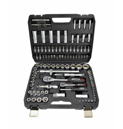 1/4" 1/2" SOCKET & RATCHET WRENCH SET 108pcs/ BLACK LINE