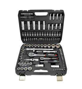 1/4" 1/2" SOCKET & RATCHET WRENCH SET 108pcs/ BLACK LINE