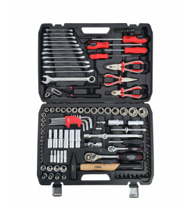 1/4" 1/2" SOCKET & RATCHET WRENCH SET 122pcs/ BLACK LINE