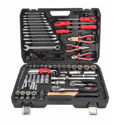 1/4" 1/2" SOCKET & RATCHET WRENCH SET 122pcs/ BLACK LINE