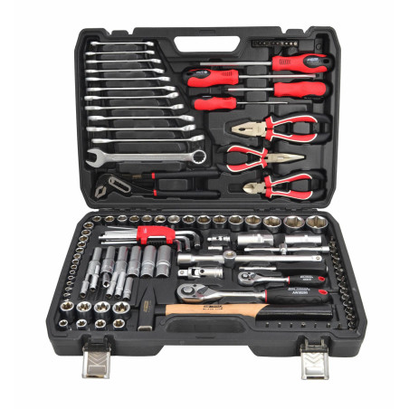 1/4" 1/2" SOCKET & RATCHET WRENCH SET 122pcs/ BLACK LINE