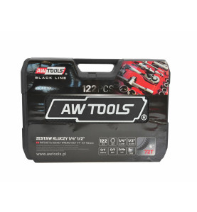 1/4" 1/2" SOCKET & RATCHET WRENCH SET 122pcs/ BLACK LINE