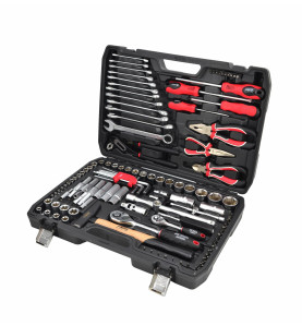 1/4" 1/2" SOCKET & RATCHET WRENCH SET 122pcs/ BLACK LINE