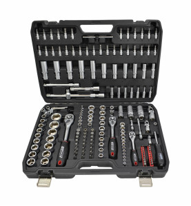 1/4" 3/8" 1/2" SOCKET & RATCHET WRENCH SET 173pcs/ BLACK LINE