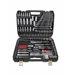 1/4" 3/8" 1/2" SOCKET & RATCHET WRENCH SET 216pcs/ BLACK LINE