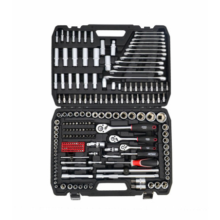 1/4" 3/8" 1/2" SOCKET & RATCHET WRENCH SET 216pcs/ BLACK LINE