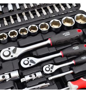 1/4" 3/8" 1/2" SOCKET & RATCHET WRENCH SET 216pcs/ BLACK LINE