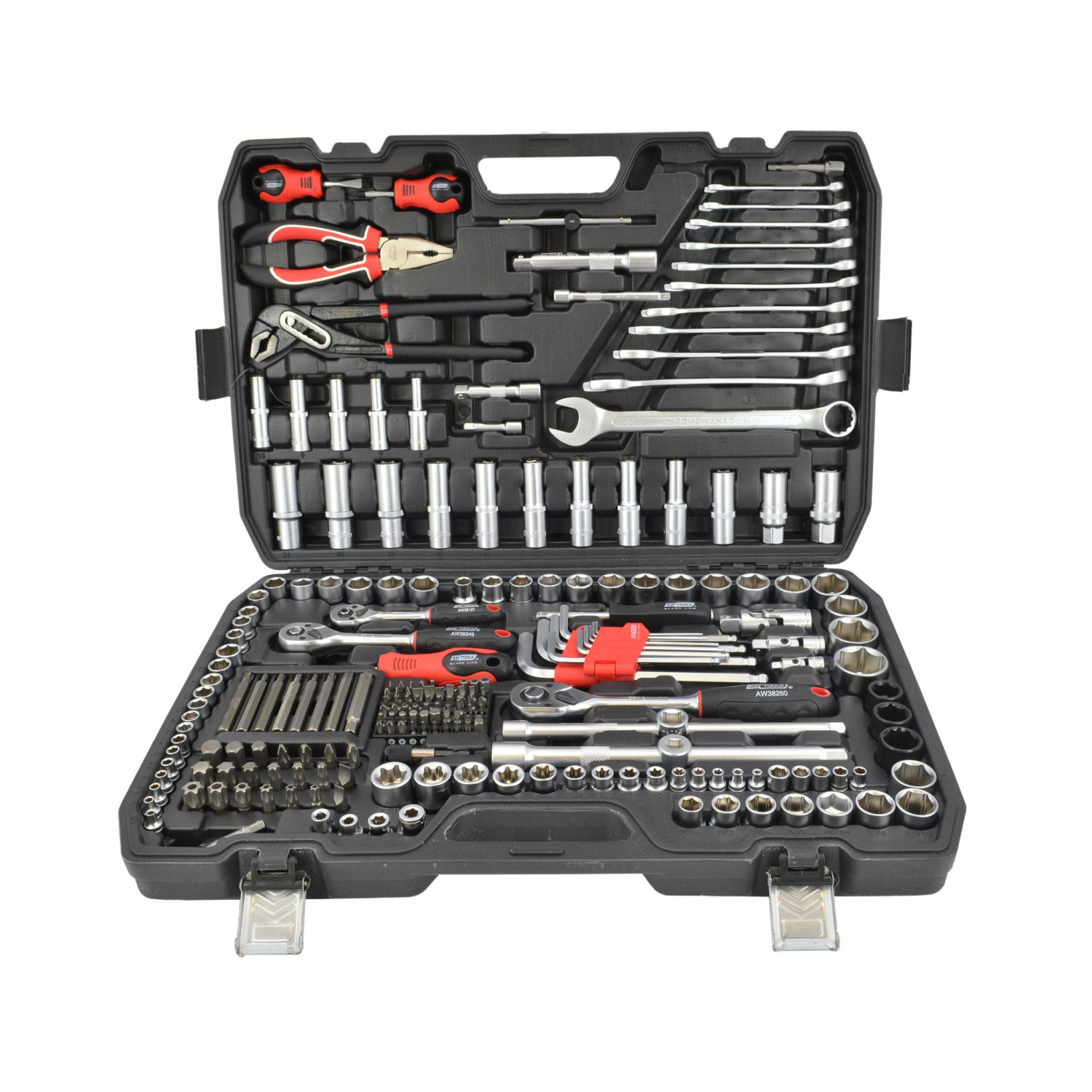 1/4" 3/8" 1/2" SOCKET & RATCHET WRENCH SET 225pcs BLACK LINE 1/4" 3/8" 1/2" SOCKET & RATCHET WRENCH SET 225pcs BLACK LINE