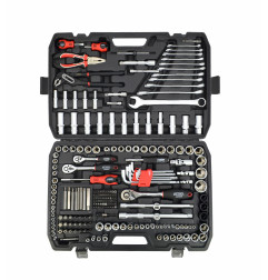 1/4" 3/8" 1/2" SOCKET & RATCHET WRENCH SET 225pcs BLACK LINE