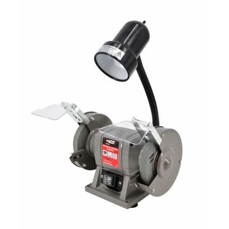 CORDED BENCH GRINDER w/ WORKLIGHT 150mm 300W