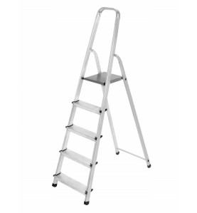 DRABINA ALUMINIOWA 125kg 5 STOPNI WOLNOSTOJĄCA