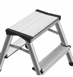 ALUMINIUM DOUBLE-SIDED STEP STOOL LADDER 2x2 125kg