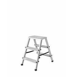 ALUMINIUM DOUBLE-SIDED STEP STOOL LADDER 2x3 125kg