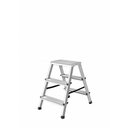 ALUMINIUM DOUBLE-SIDED STEP STOOL LADDER 2x3 125kg