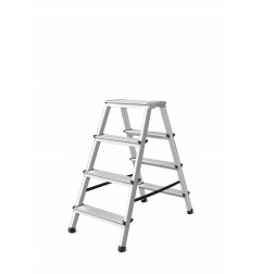 ALUMINIUM DOUBLE-SIDED STEP STOOL LADDER 2x4 125kg
