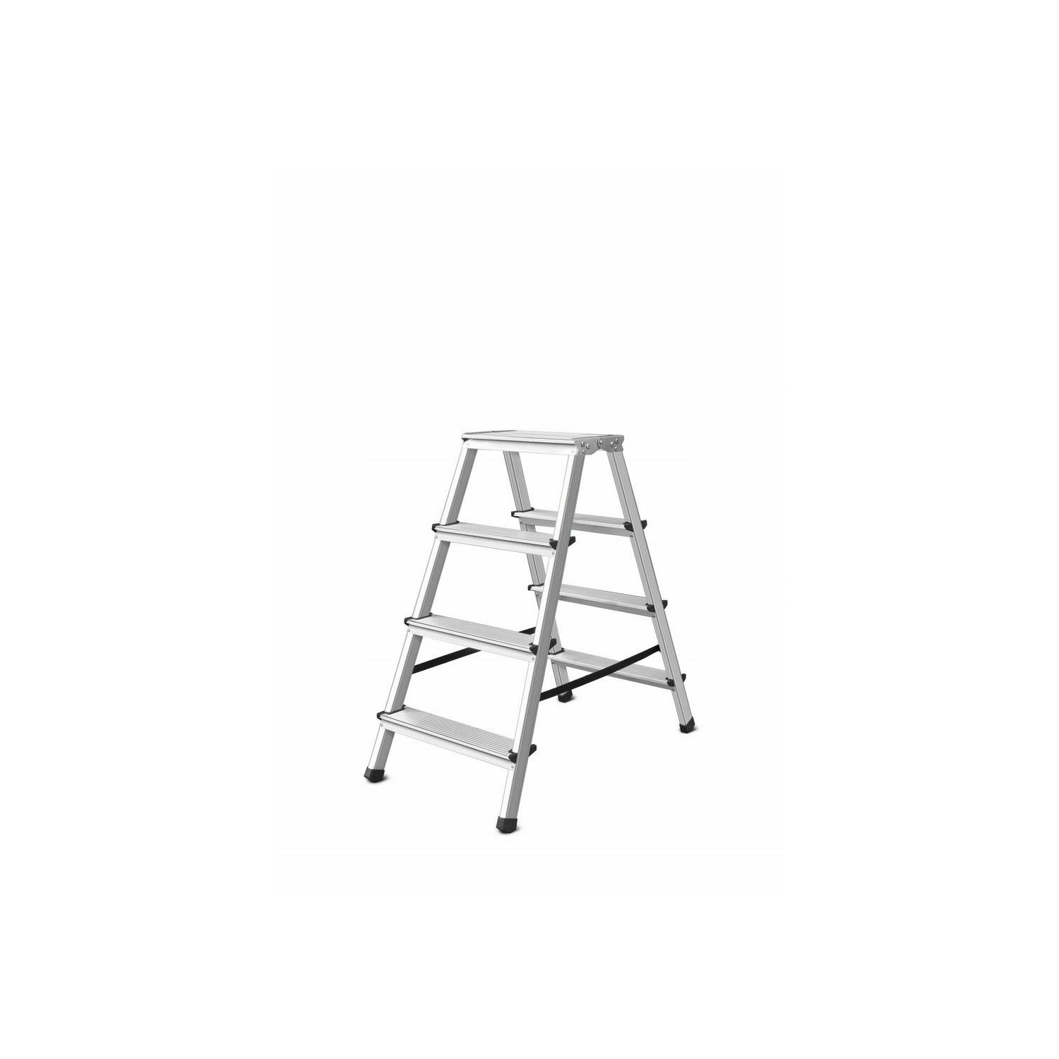 ALUMINIUM DOUBLE-SIDED STEP STOOL LADDER 2x4 125kg