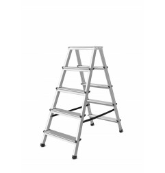ALUMINIUM DOUBLE-SIDED STEP STOOL LADDER 2x5 125kg