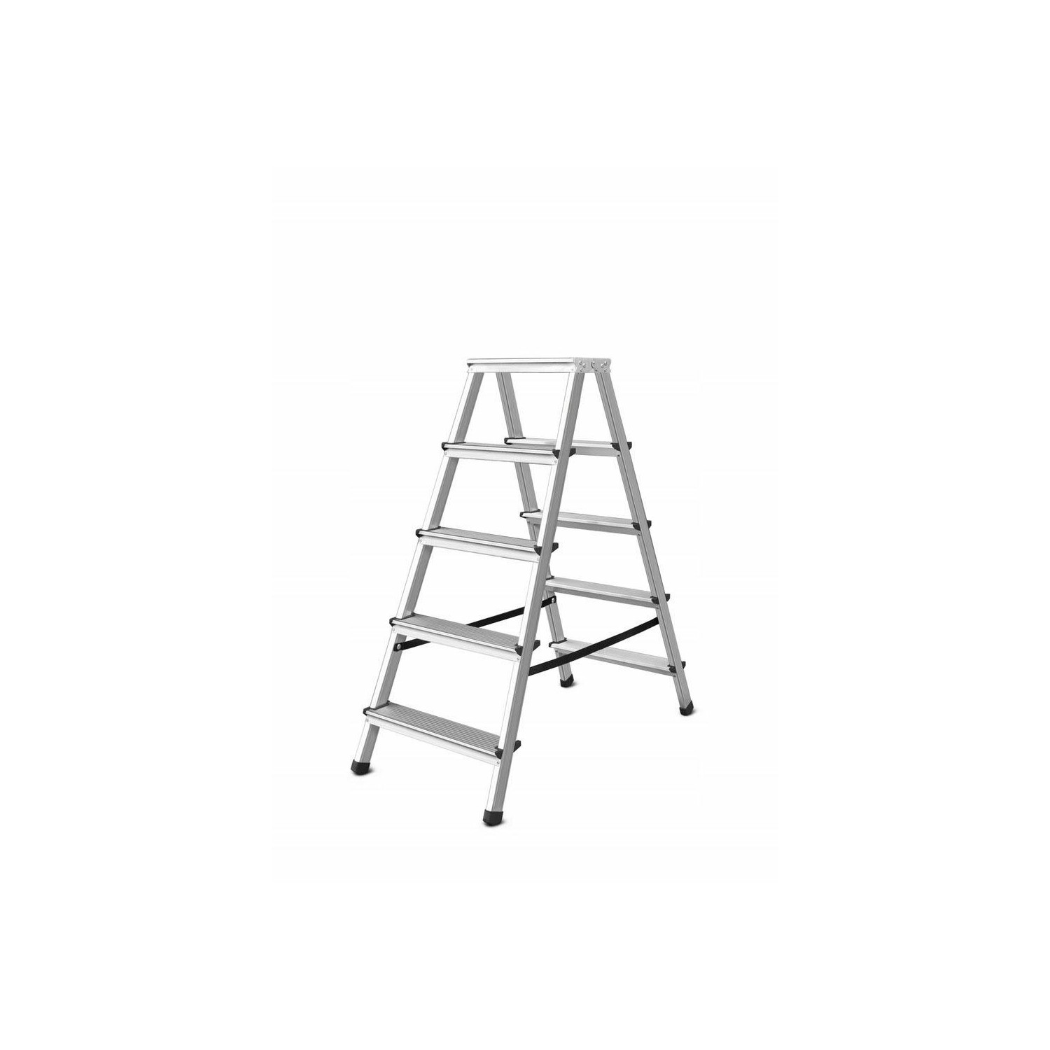 ALUMINIUM DOUBLE-SIDED STEP STOOL LADDER 2x5 125kg