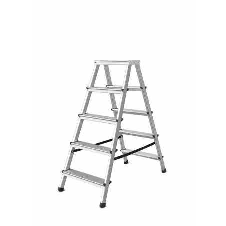 ALUMINIUM DOUBLE-SIDED STEP STOOL LADDER 2x5 125kg