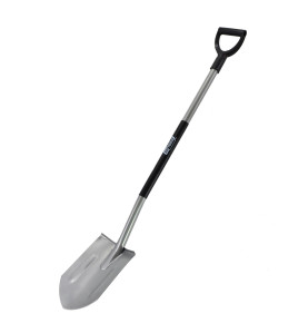 STEEL ROUND POINT GARDEN SPADE WITH D-GRIP 19x29cm