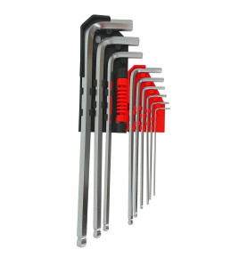 LONG BALL-END HEX ALLEN KEY SET 9pcs /1.5-10mm/ BLACK LINE