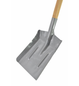 STEEL COAL SHOVEL WITH WOODEN SHAFT & T-GRIP 24x30cm