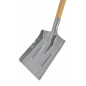 STEEL COAL SHOVEL WITH WOODEN SHAFT & T-GRIP 26x35cm