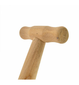 STEEL COAL SHOVEL WITH WOODEN SHAFT & T-GRIP 26x35cm