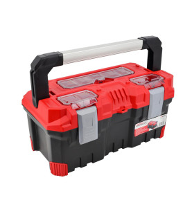 PRO TOOLBOX w/ ALU HANDLE/ REMOVABLE TRAY & LID ORGANISERS 22" 55.4x28.6x27.6cm 