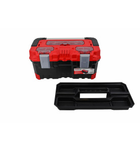 PLASTIC PRO TOOLBOX w/ LID ORGANISERS & ALU HANDLE 22" 55.4x28.6x27.6cm