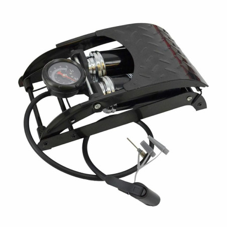 2-CYLINDER FOOT PUMP w/ PRESSURE GAUGE