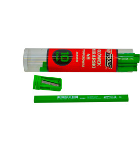 CONSTRUCTION PENCIL 4H w/ SHARPENER 10pcs GREEN