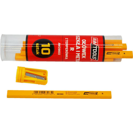 CONSTRUCTION PENCIL R w/ SHARPENER 10pcs YELLOW