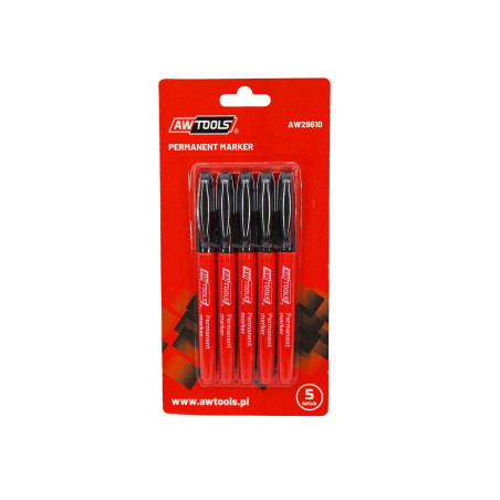 CONSTRUCTION PERMANENT MARKER SET 5pcs/ BLACK