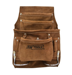 SUEDE LEATHER TOOL POUCH/ 10-POCKETS