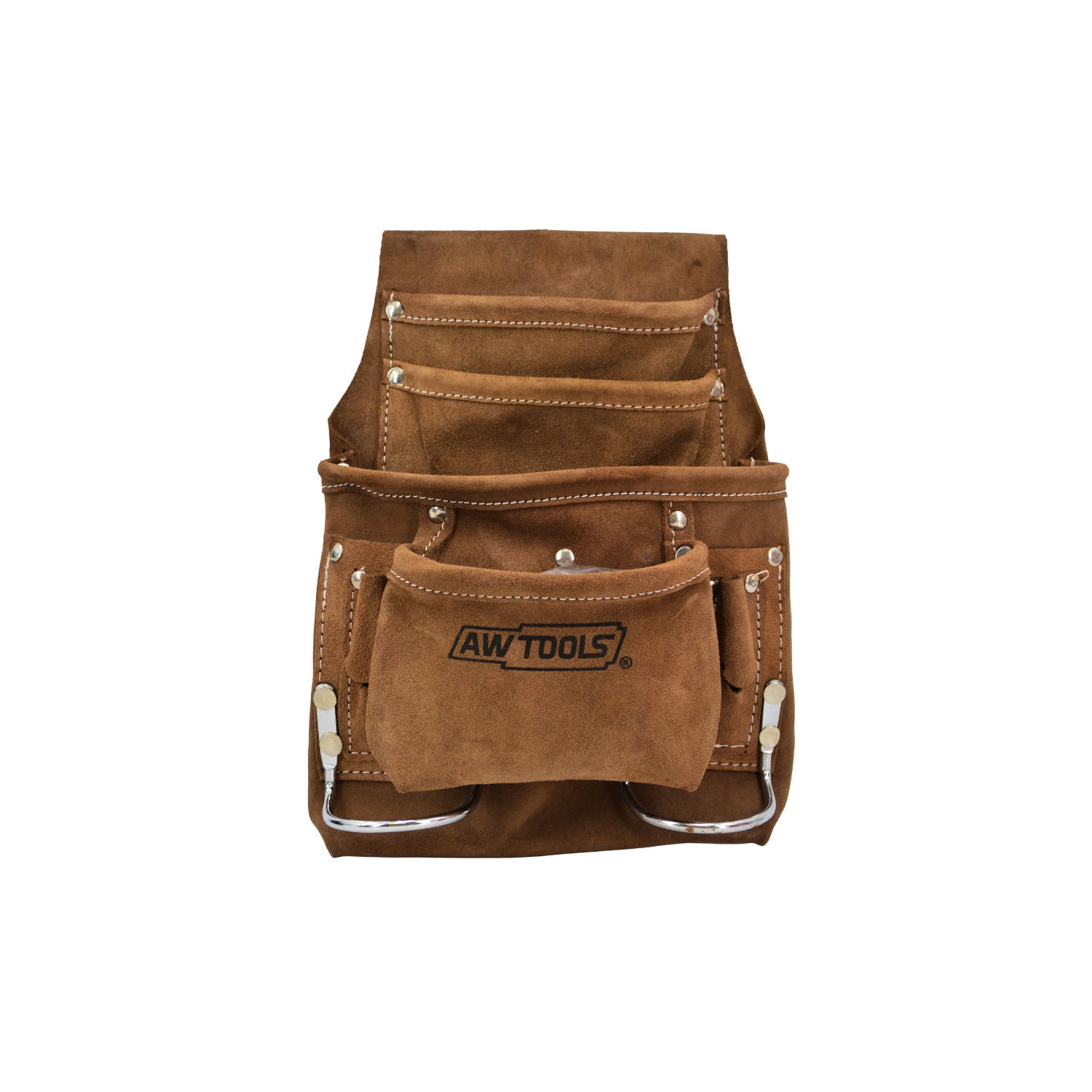 SUEDE LEATHER TOOL POUCH/ 10-POCKETS