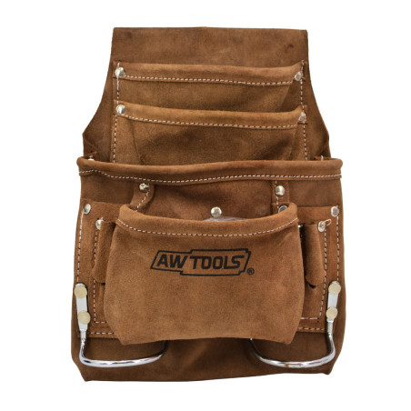 SUEDE LEATHER TOOL POUCH/ 10-POCKETS