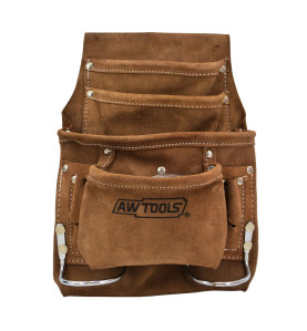 SUEDE LEATHER TOOL POUCH/ 10-POCKETS