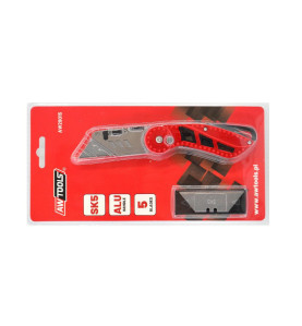 TRAPEZOID FOLDING UTILITY KNIFE 18mm SK5 w/ 5-BLADE